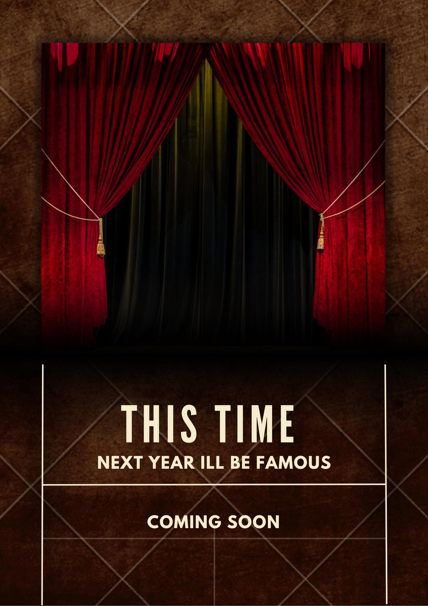 This Time Next Year I'll Be Famous Hindi Dubbed Movie Poster (2024)